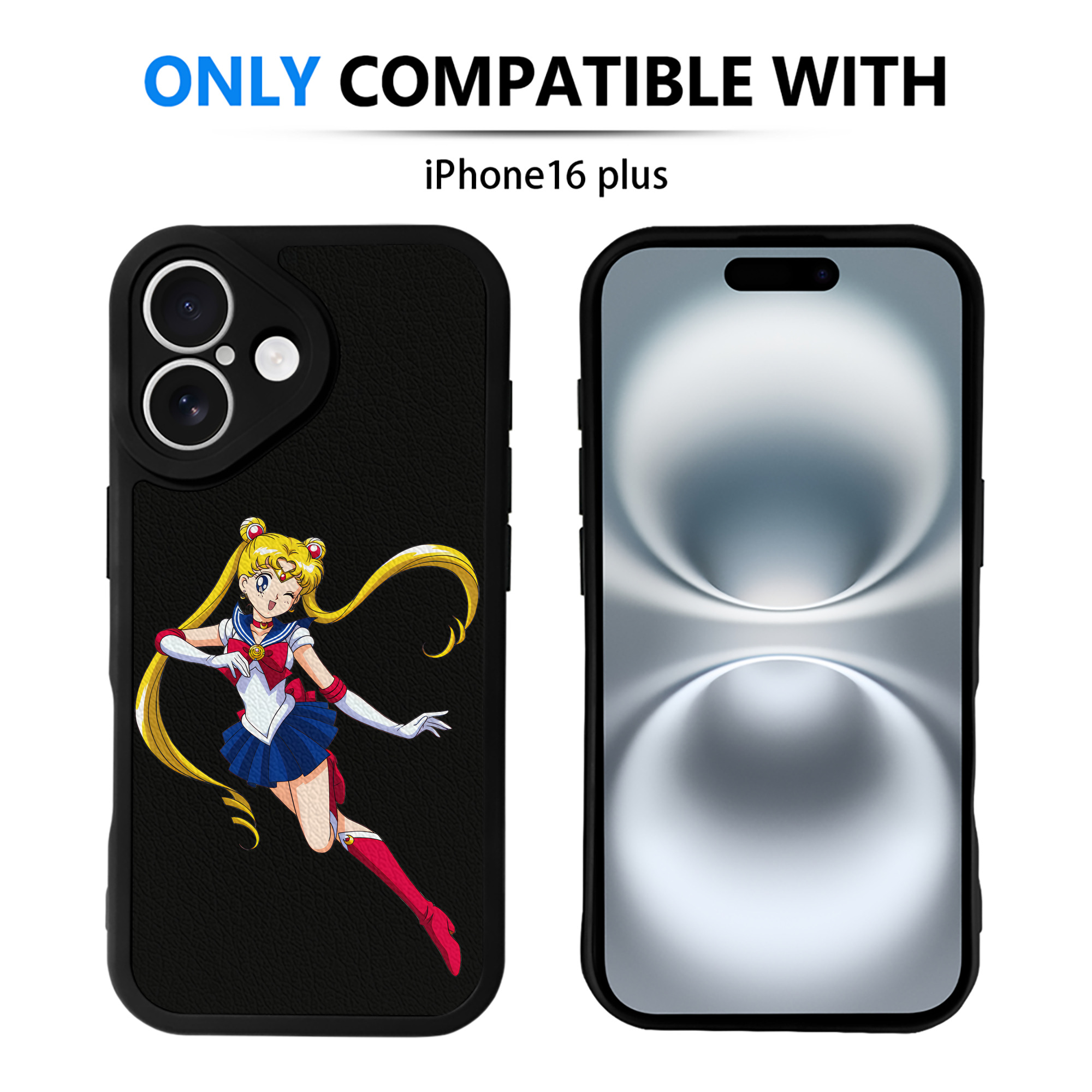（画像用） 美少女戦士セーラームーン 月野 うさぎ つきの うさぎ Sailor Moon Tsukino Usagi 【iPhone 16シリーズ対応】シリコンスマホケース（レザー調） 材質：シリコン